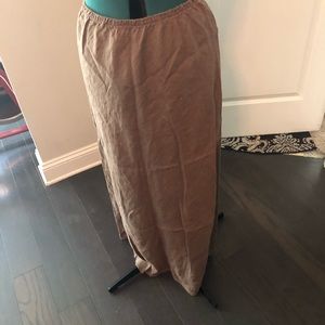 Bryan Walker brown linen long skirt